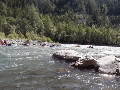 Navigation  sur la rivière Ubaye
