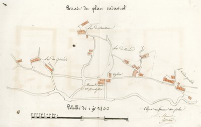 Extrait du plan cadastral de Peyroules