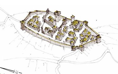 Esquisse du village médiéval